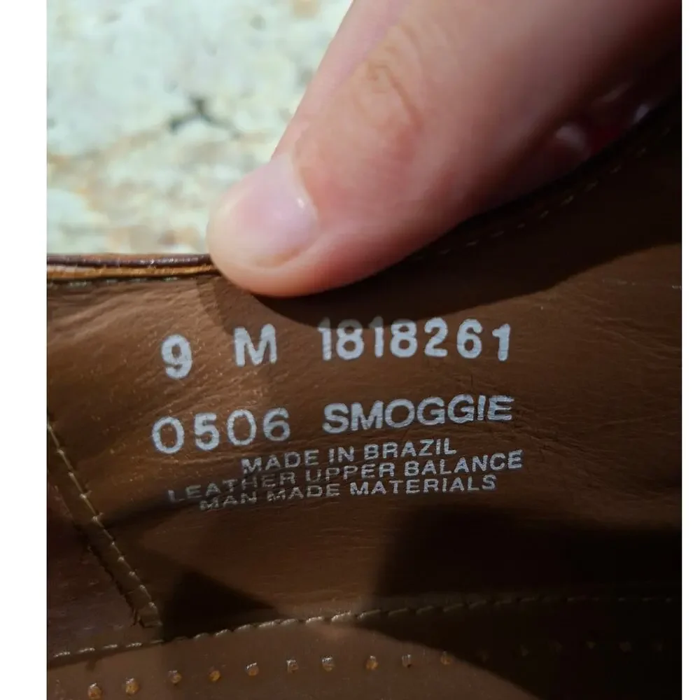 BASS Smoggie 9M Brown Leather Laceup Casual 0506 Dress